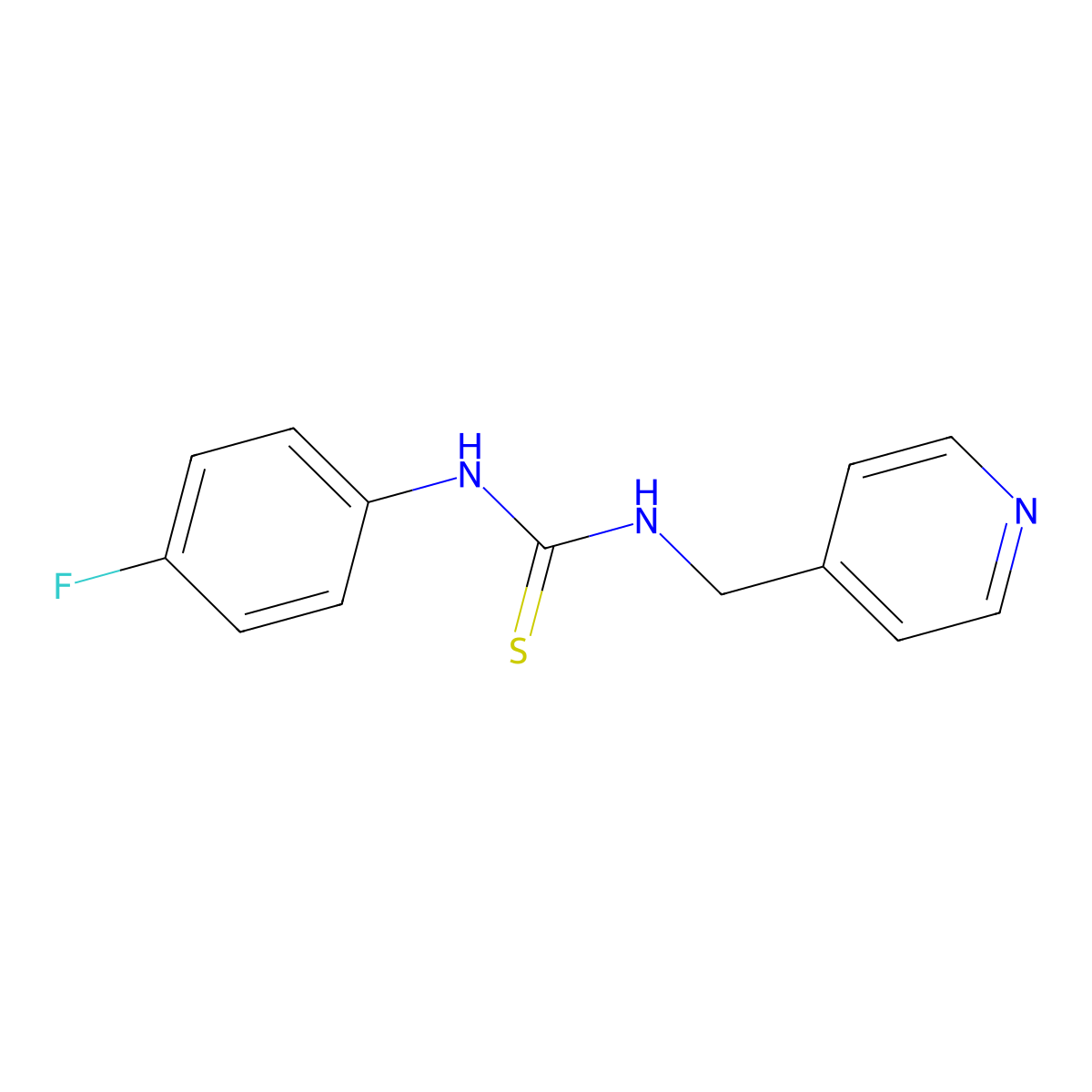 1-(4-Fluorophenyl)-3-(pyridin-4-ylmethyl)thiourea molecular structure, CAS 56913-84-9