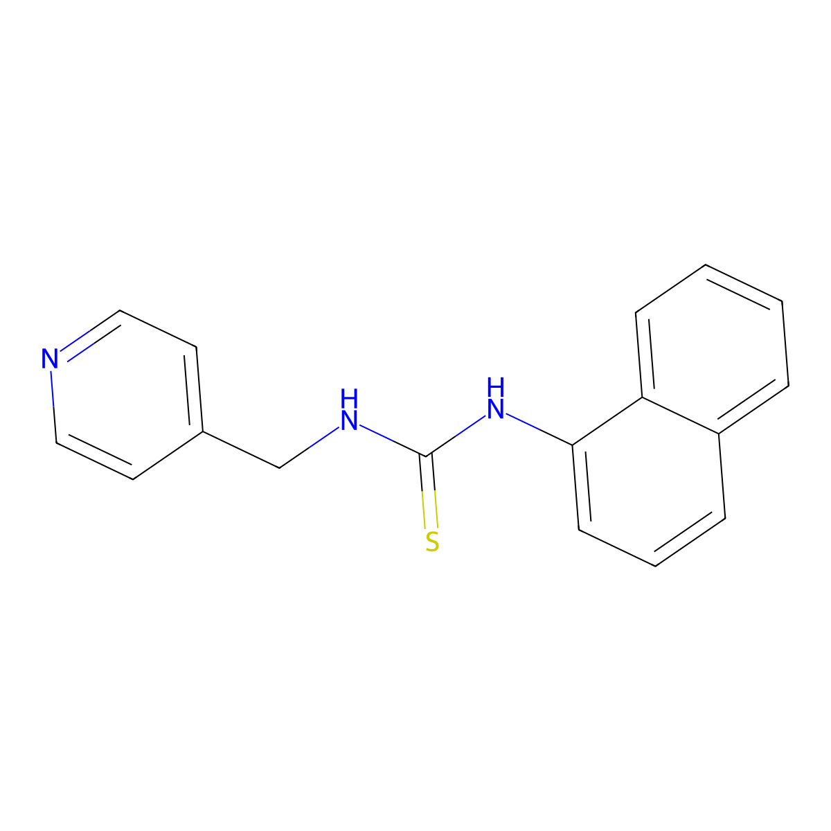 Thiourea, N-1-naphthalenyl-N'-(4-pyridinylmethyl)- molecular structure, CAS 56914-05-7