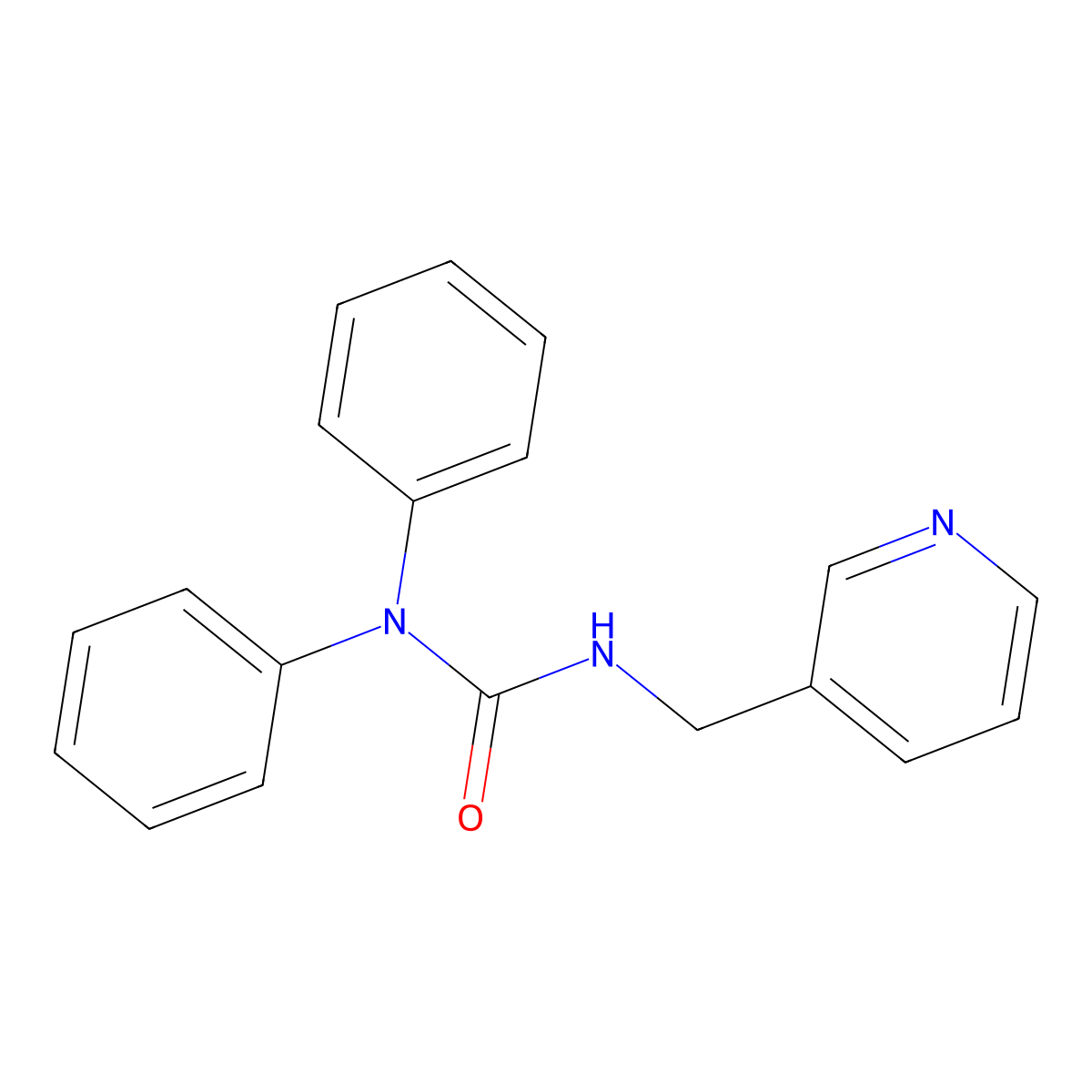 1,1-Diphenyl-3-(pyridin-3-ylmethyl)urea molecular structure, CAS 56914-22-8