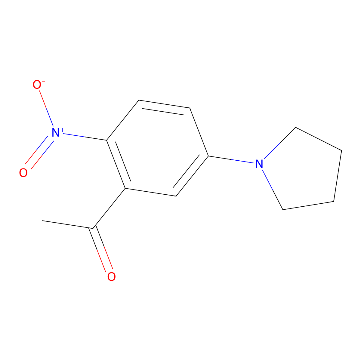 1-[2-Nitro-5-(1-pyrrolidinyl)phenyl]-1-ethanone molecular structure, CAS 56915-83-4