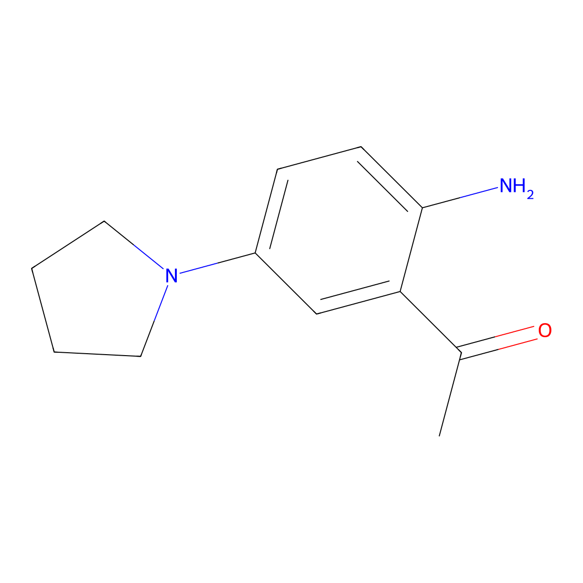 1-[2-Amino-5-(1-pyrrolidinyl)phenyl]-1-ethanone molecular structure, CAS 56915-84-5