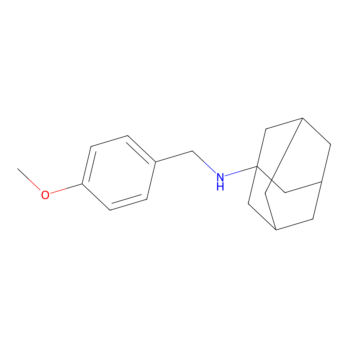 1-Adamantyl(4-methoxybenzyl)amine molecular structure, CAS 56916-85-9