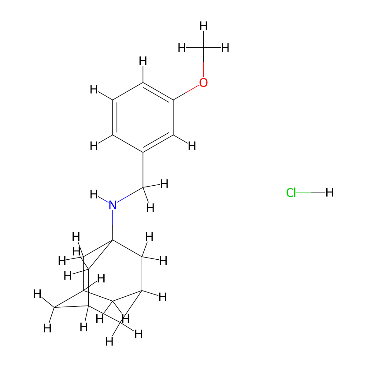 N-(3-methoxybenzyl)adamantan-1-amine hydrochloride molecular structure, CAS 56916-88-2