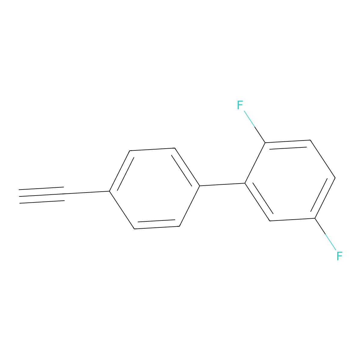 4'-Ethynyl-2,5-difluorobiphenyl molecular structure, CAS 56917-35-2