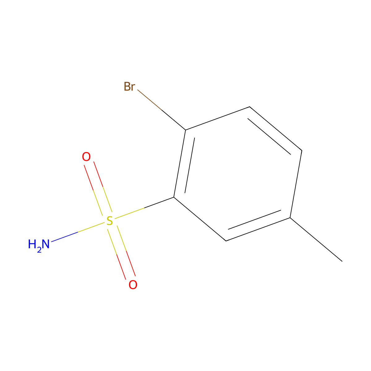 2-Bromo-5-methylbenzene-1-sulfonamide molecular structure, CAS 56919-21-2