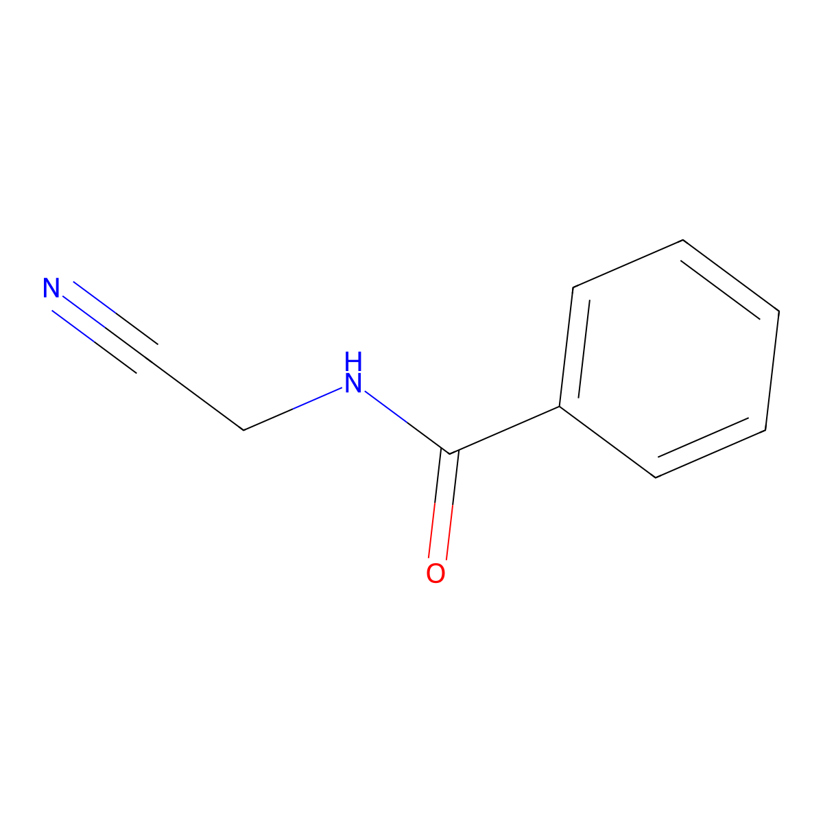 Benzoylamidoacetonitrile molecular structure, CAS 5692-27-3