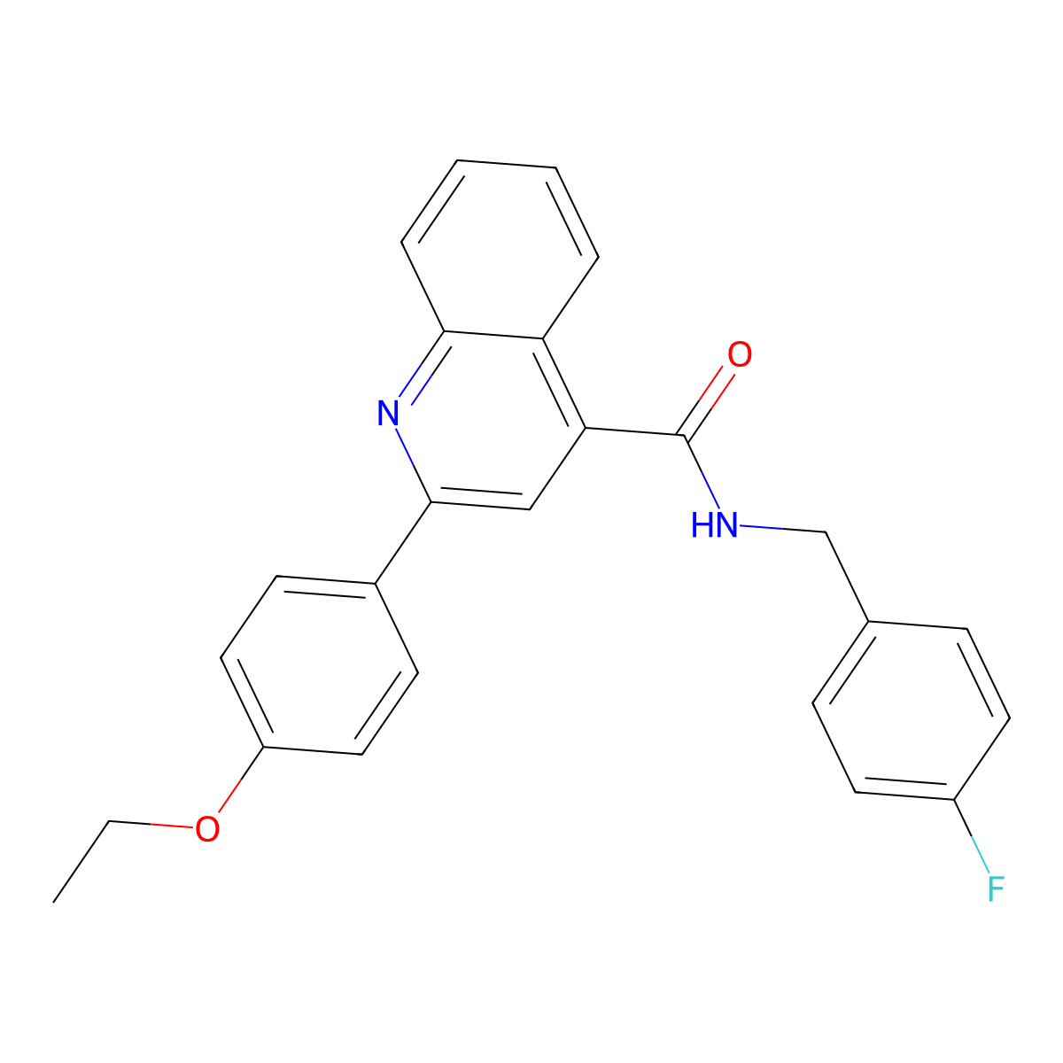 2-(4-ethoxyphenyl)-N-[(4-fluorophenyl)methyl]quinoline-4-carboxamide molecular structure, CAS 5692-48-8