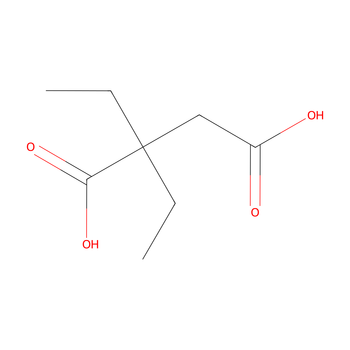 2,2-Diethylbutanedioic acid molecular structure, CAS 5692-97-7