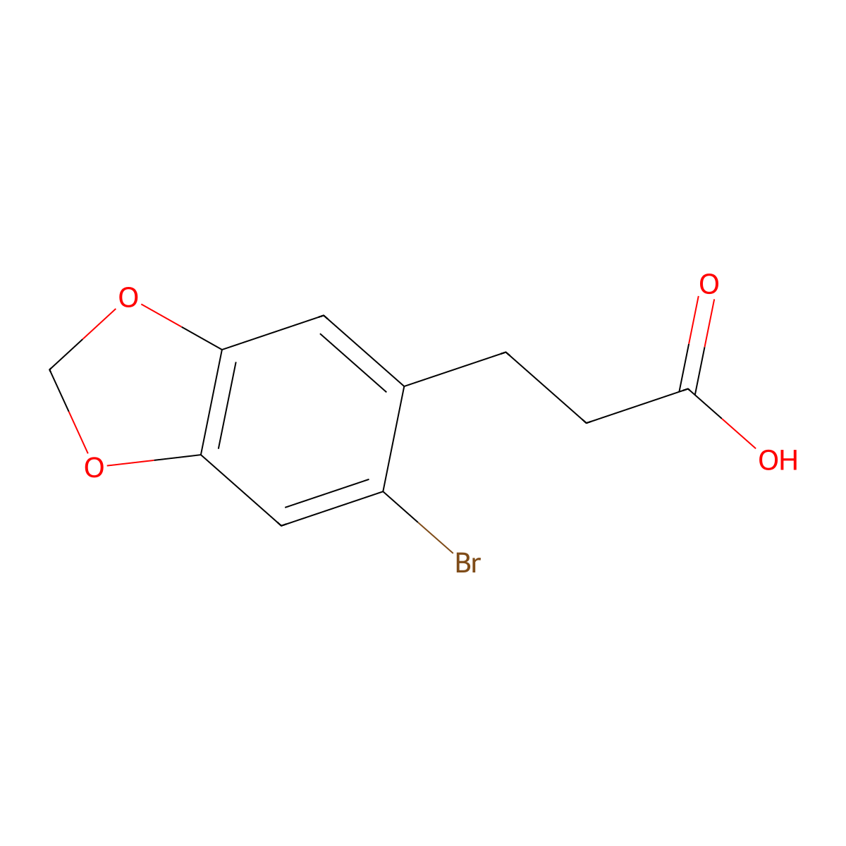 3-(2-Bromo-4,5-methylenedioxyphenyl)propionic acid molecular structure, CAS 56920-74-2