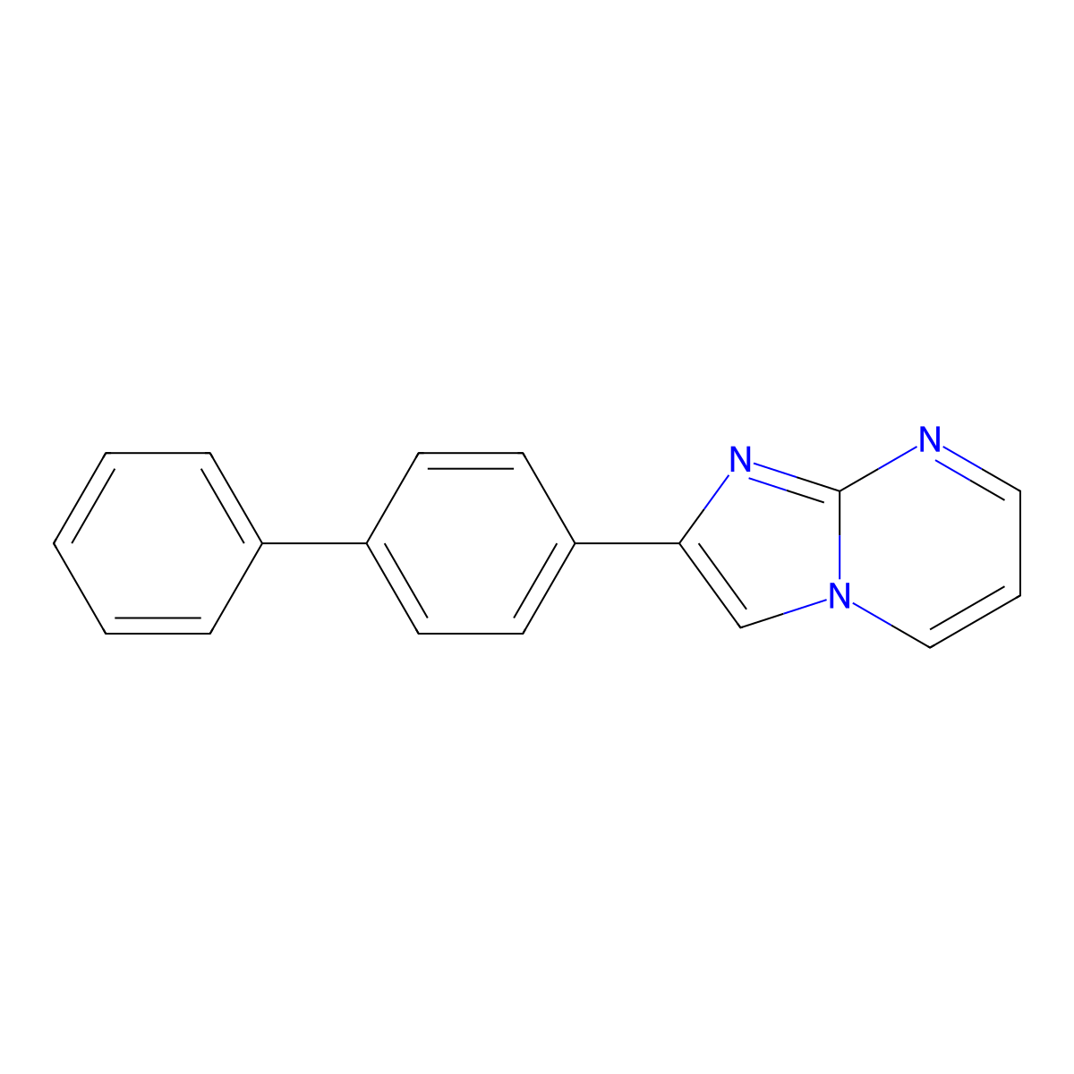 Imidazo[1,2-a]pyrimidine, 2-[1,1'-biphenyl]-4-yl- molecular structure, CAS 56921-82-5