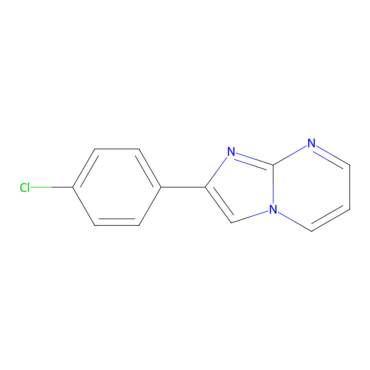 2-(4-Chlorophenyl)imidazo[1,2-a]pyrimidine molecular structure, CAS 56921-86-9