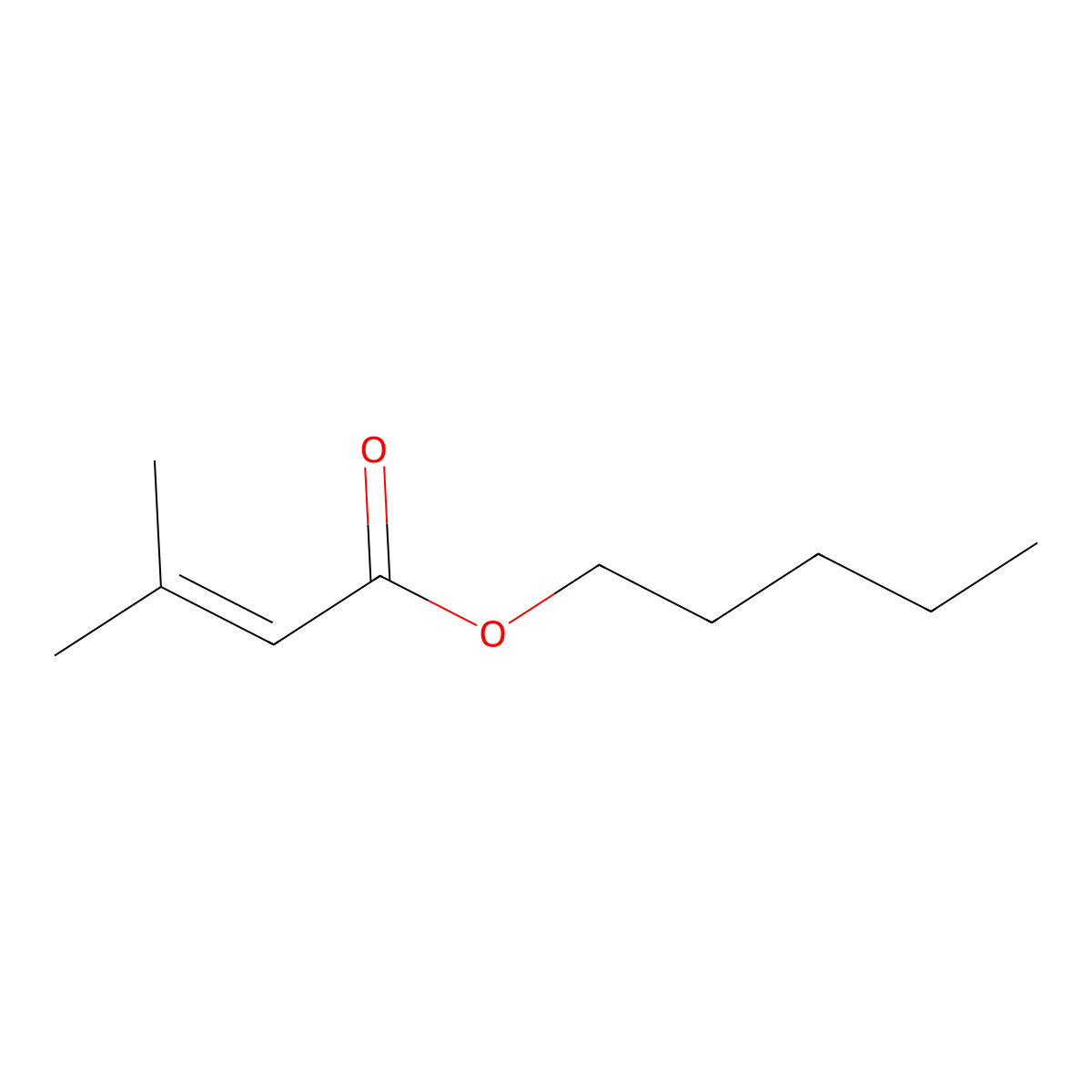 Pentyl 3-methyl-2-butenoate molecular structure, CAS 56922-72-6