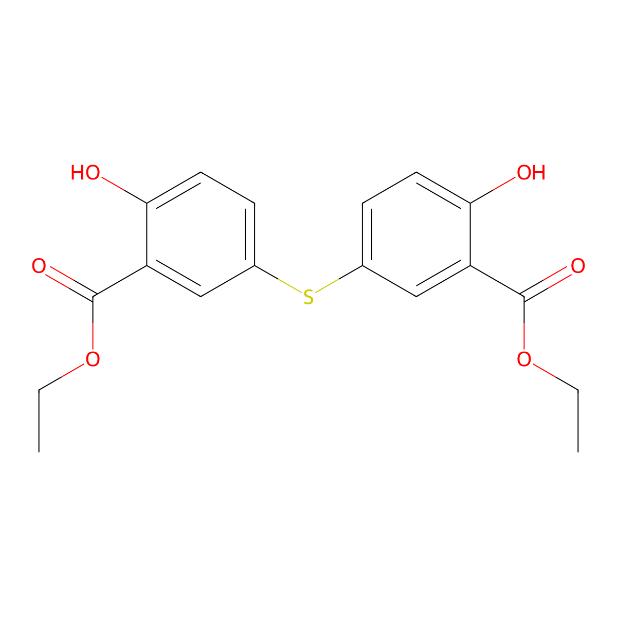Diethyl 3,3'-sulfanediylbis(6-hydroxybenzoate) molecular structure, CAS 56923-38-7