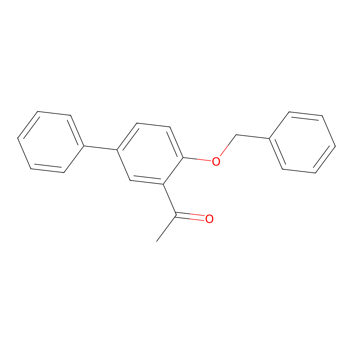 Ethanone, 1-[4-(phenylmethoxy)[1,1'-biphenyl]-3-yl]- molecular structure, CAS 56926-48-8