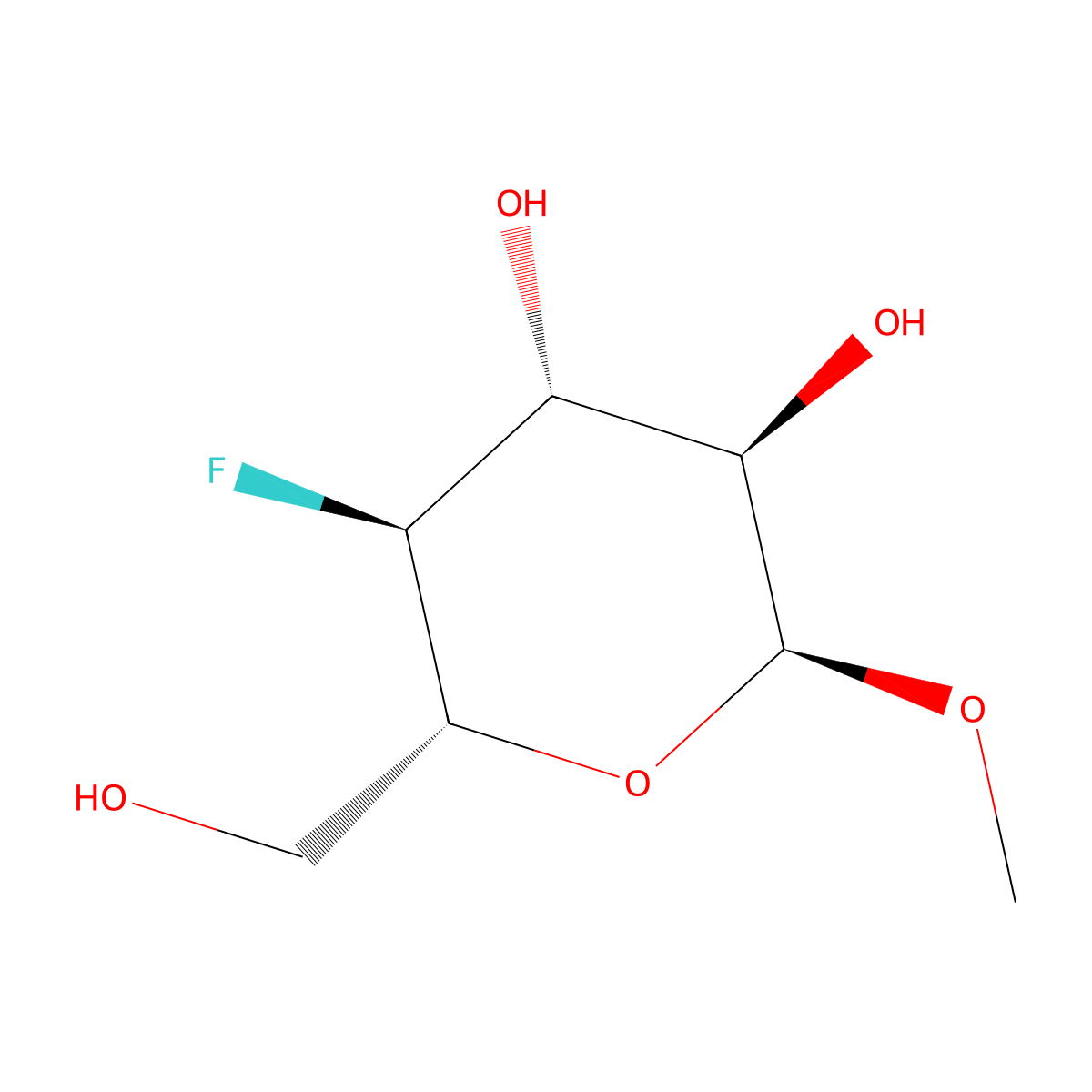 Methyl 4-deoxy-4-fluoro-alpha-D-glucopyranoside molecular structure, CAS 56926-53-5