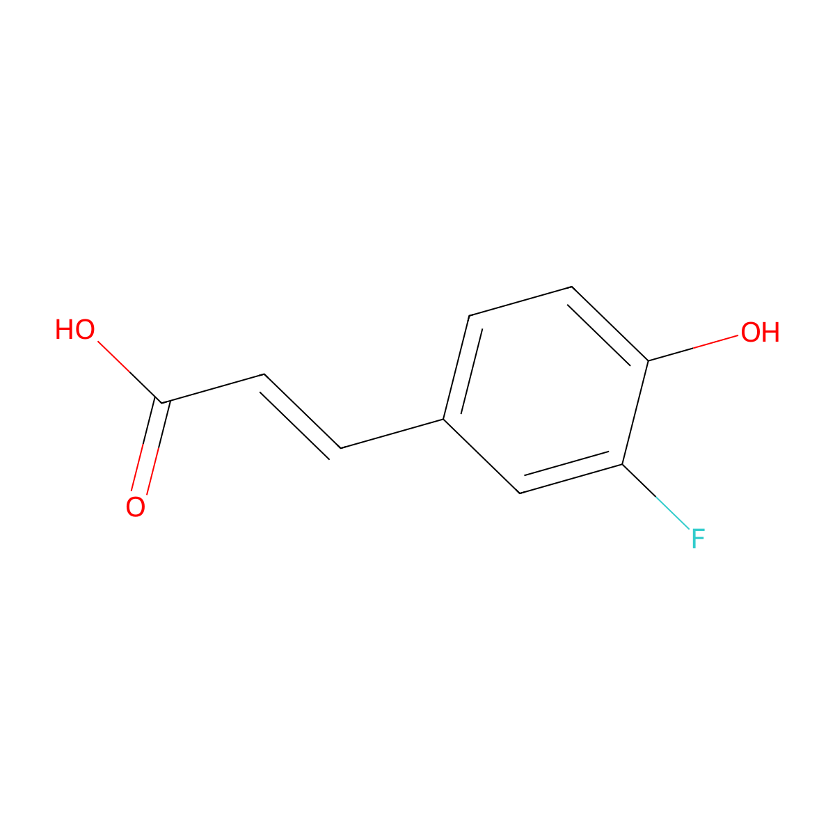3-(3-Fluoro-4-hydroxyphenyl)acrylic acid molecular structure, CAS 56926-74-0