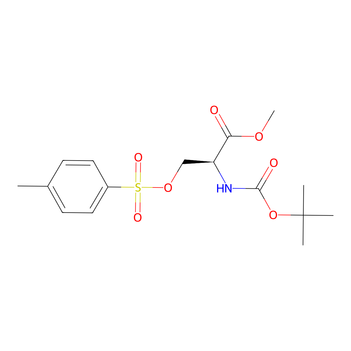 (S)-Methyl 2-((tert-butoxycarbonyl)amino)-3-(tosyloxy)propanoate molecular structure, CAS 56926-94-4