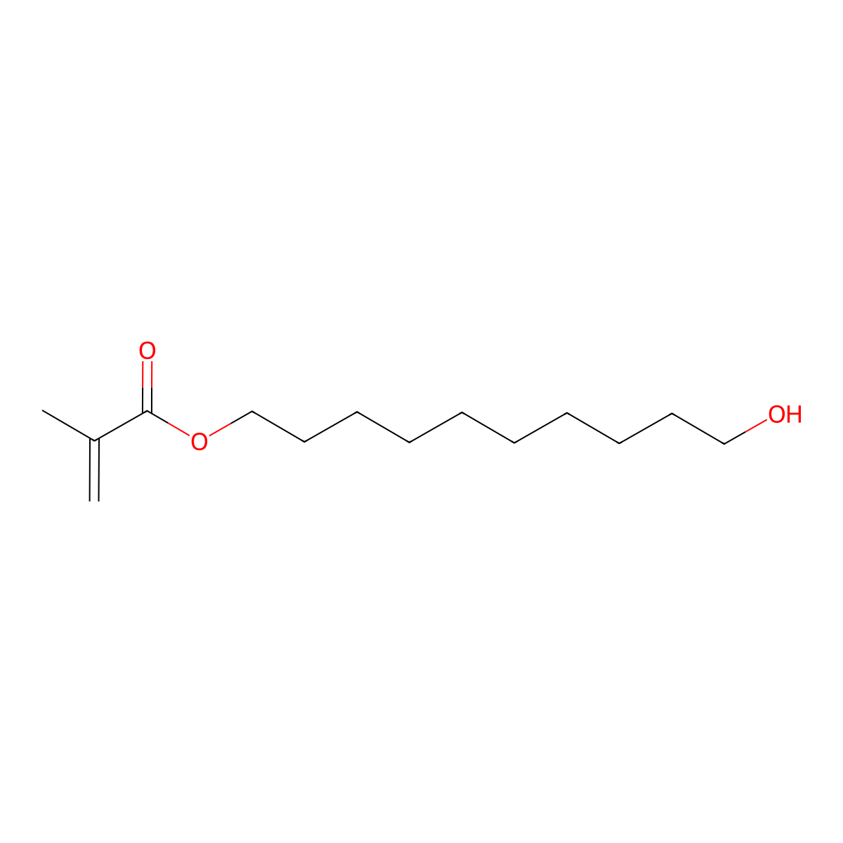 10-Hydroxydecyl 2-methylprop-2-enoate molecular structure, CAS 56927-66-3