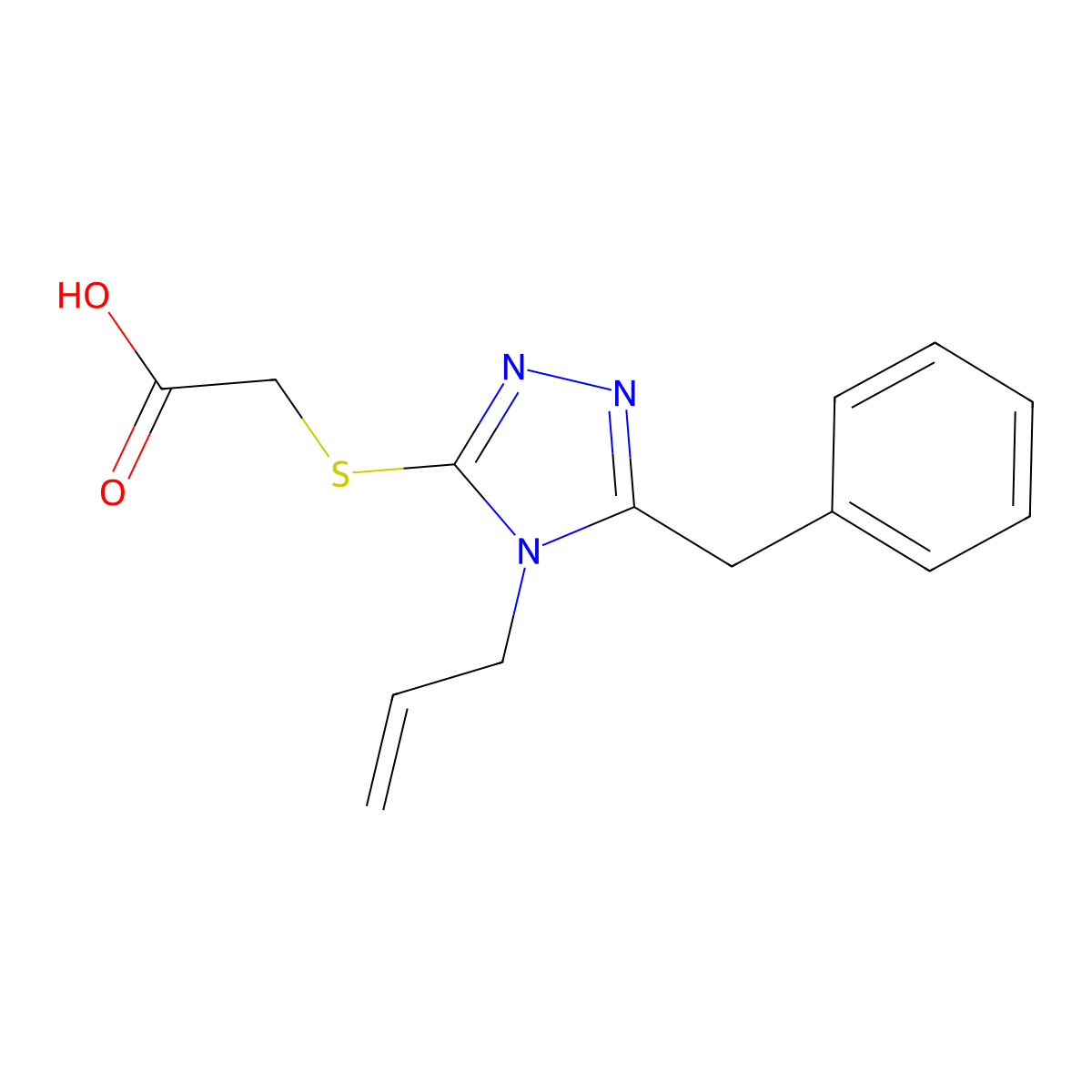 2-{[5-benzyl-4-(prop-2-en-1-yl)-4H-1,2,4-triazol-3-yl]sulfanyl}acetic acid molecular structure, CAS 56929-54-5