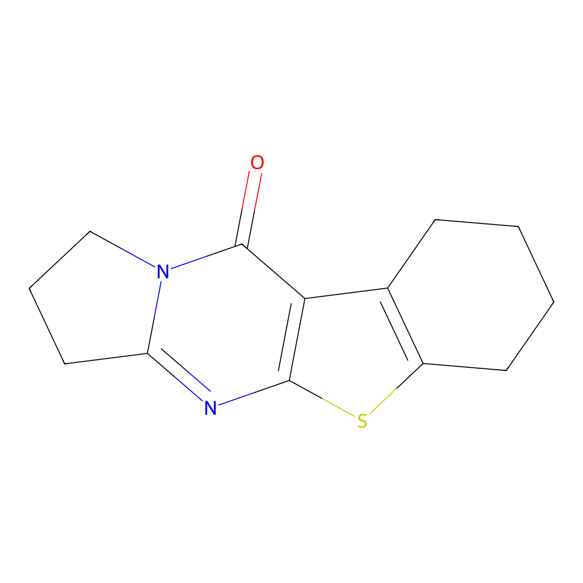 2,3,6,7,8,9-hexahydro[1]benzothieno[2,3-d]pyrrolo[1,2-a]pyrimidin-10(1H)-one molecular structure, CAS 56929-63-6