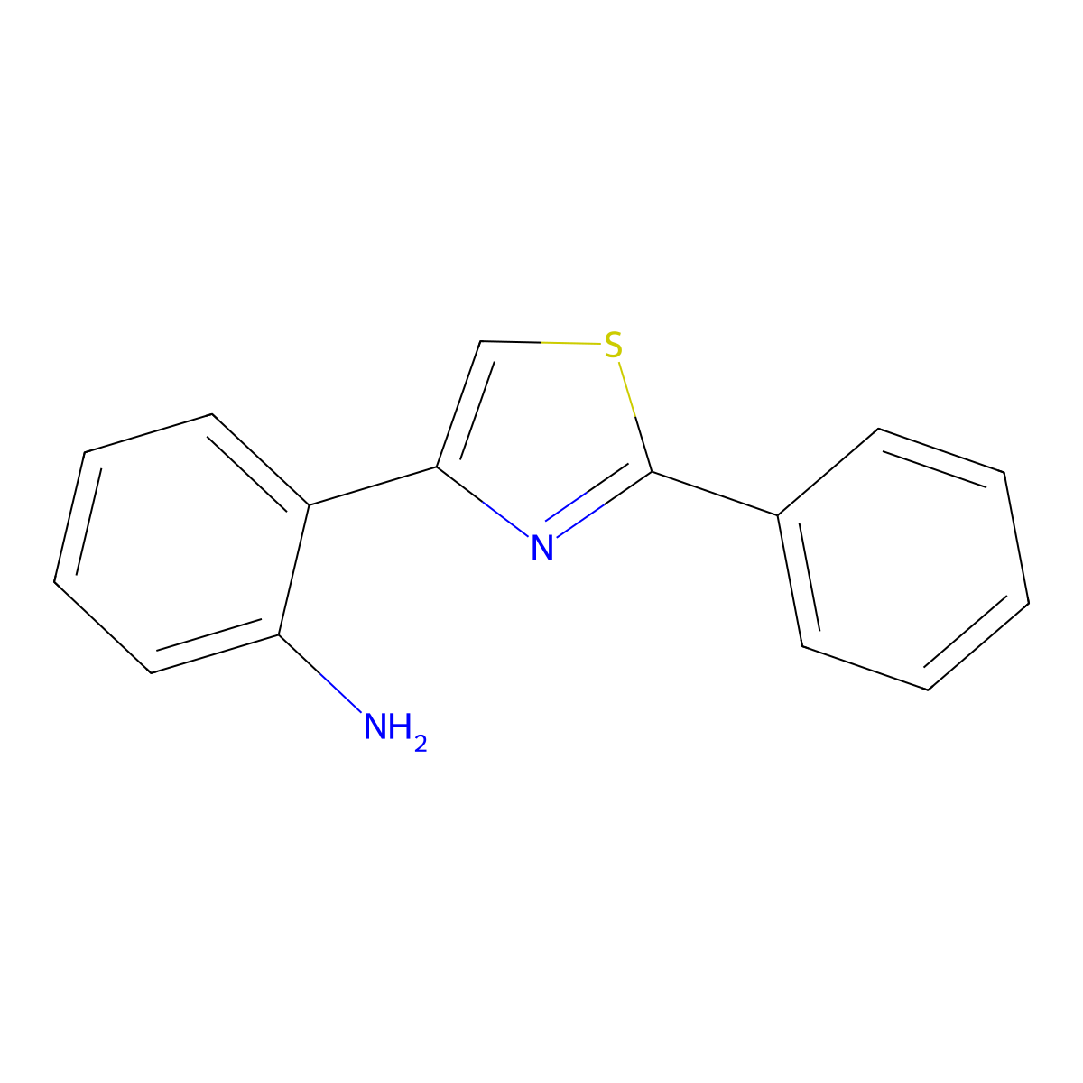 2-(2-Phenyl-1,3-thiazol-4-yl)aniline molecular structure, CAS 56929-95-4