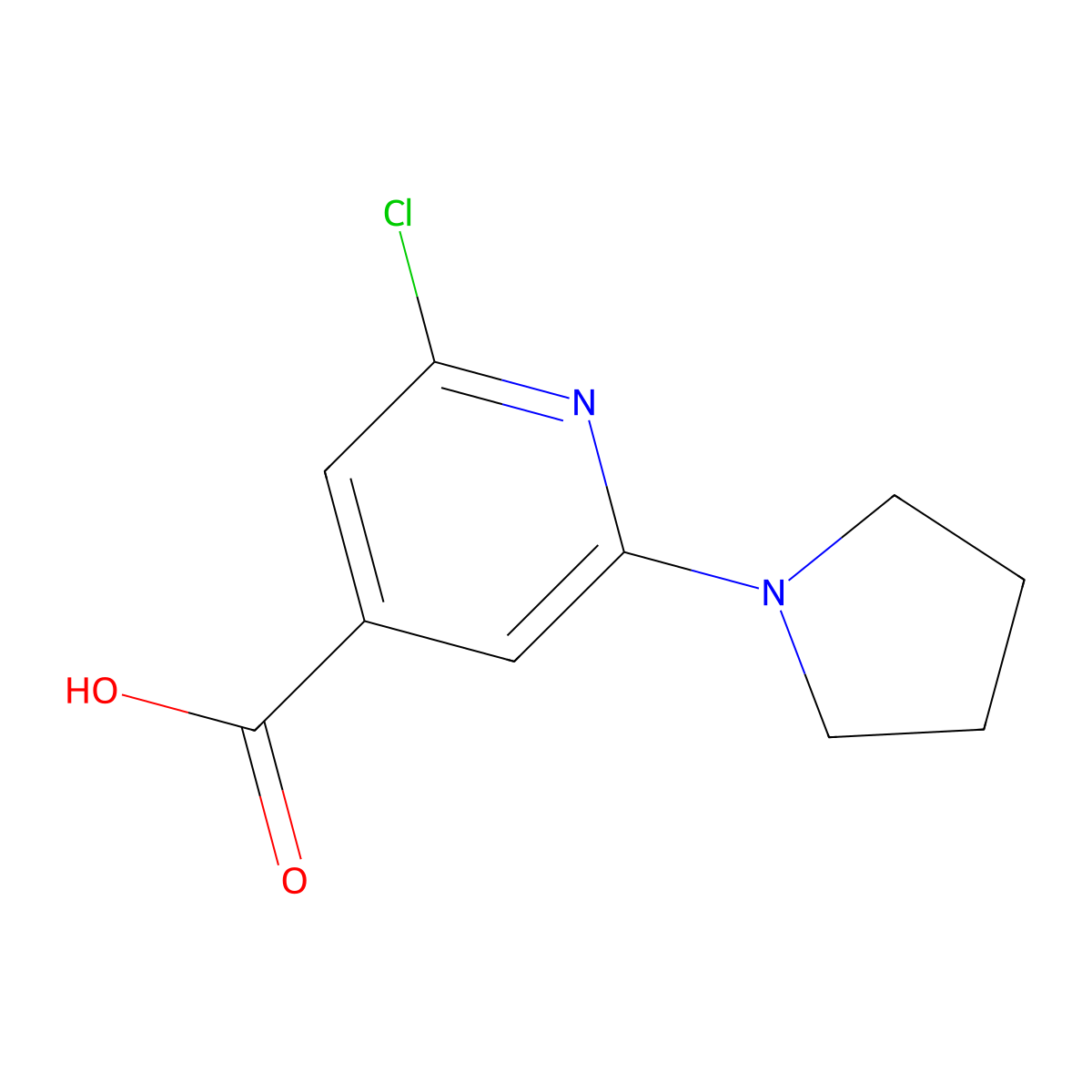 2-Chloro-6-(pyrrolidin-1-yl)pyridine-4-carboxylic acid molecular structure, CAS 56930-72-4