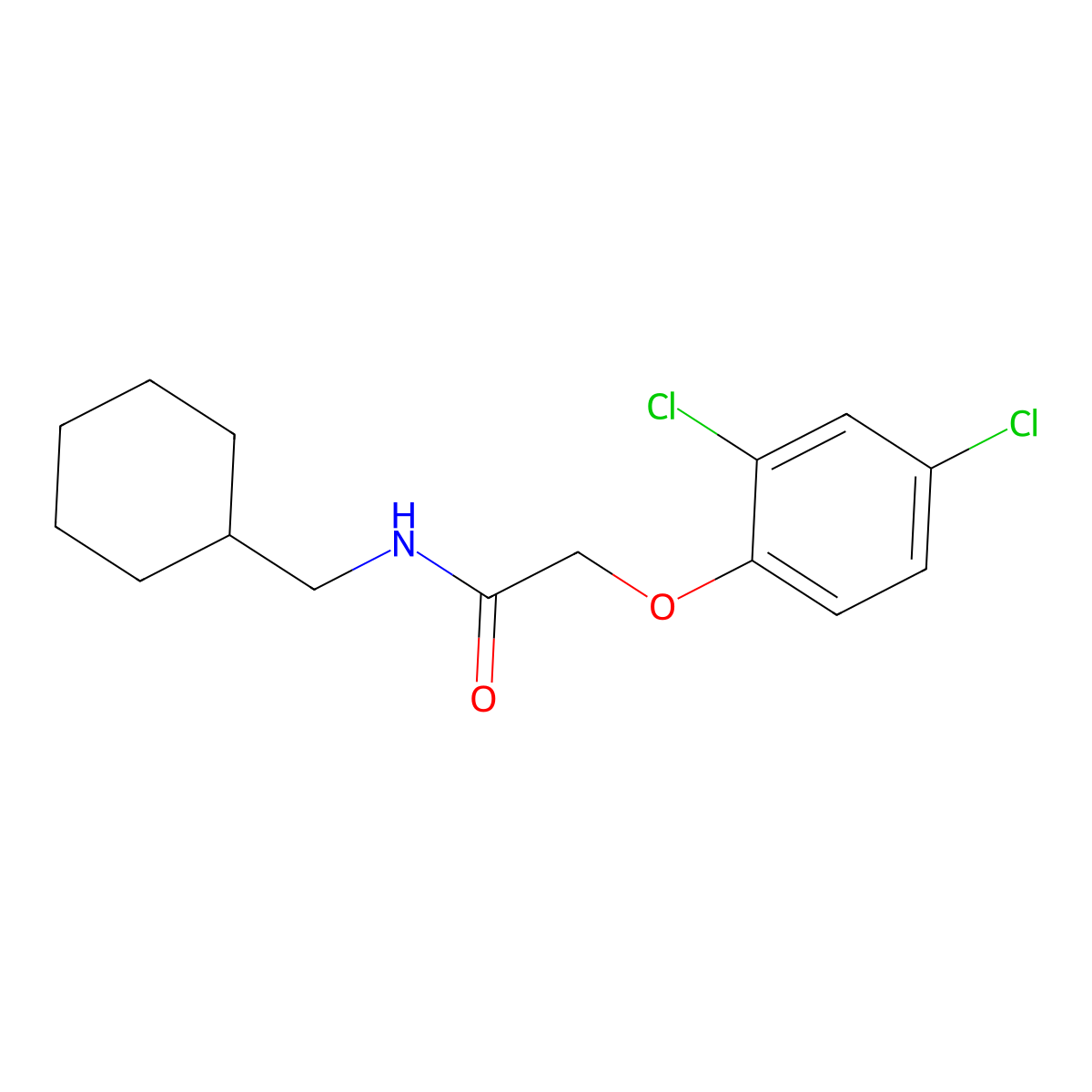 N-(cyclohexylmethyl)-2-(2,4-dichlorophenoxy)acetamide molecular structure, CAS 569313-77-5