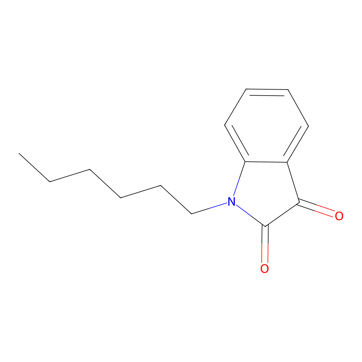 1-Hexylindole-2,3-dione molecular structure, CAS 56932-61-7