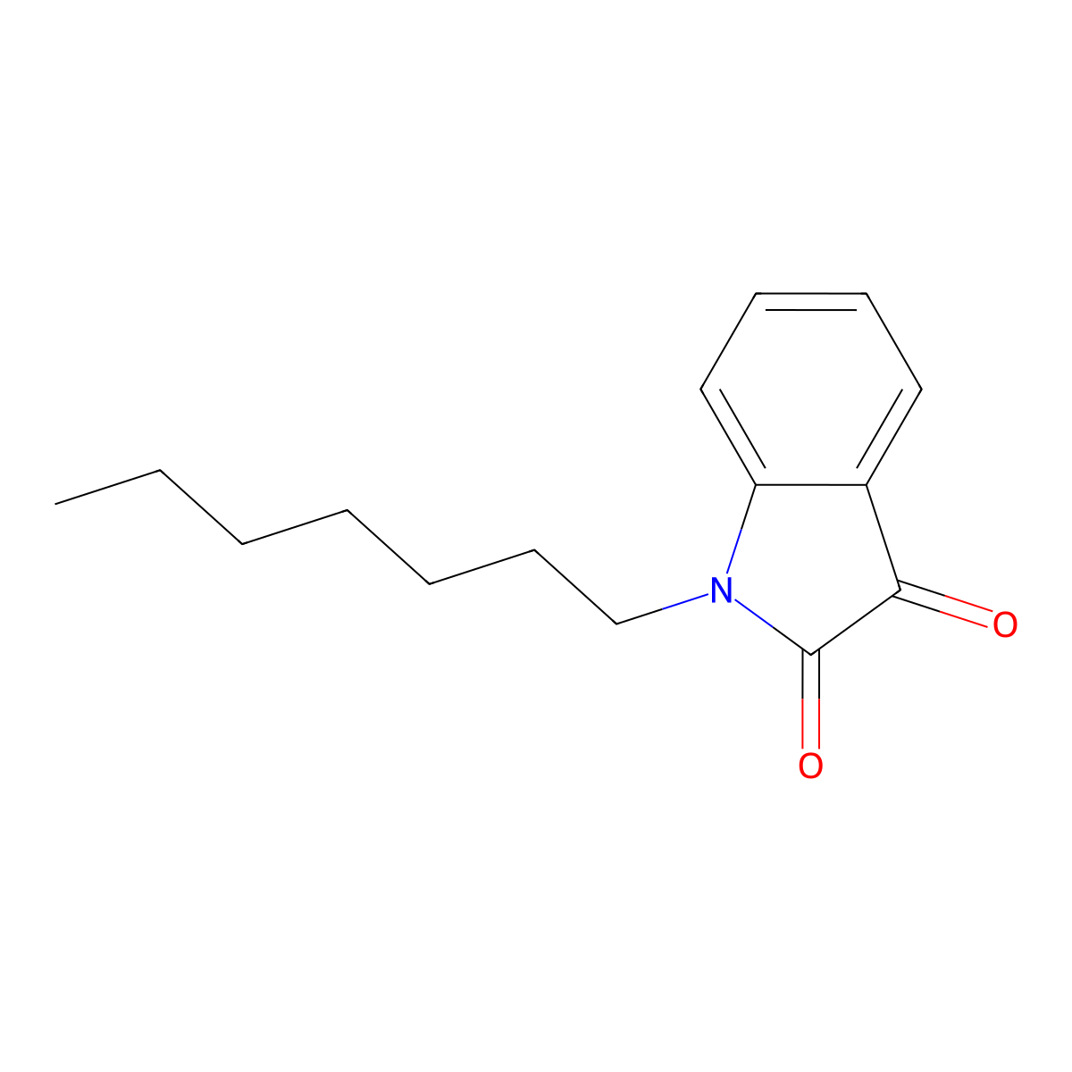 1-Heptylindole-2,3-dione molecular structure, CAS 56932-62-8
