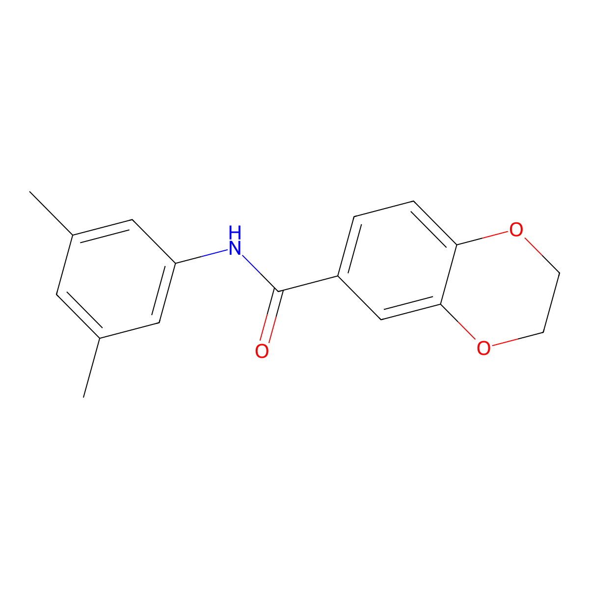N-(3,5-dimethylphenyl)-2,3-dihydro-1,4-benzodioxine-6-carboxamide molecular structure, CAS 569326-23-4
