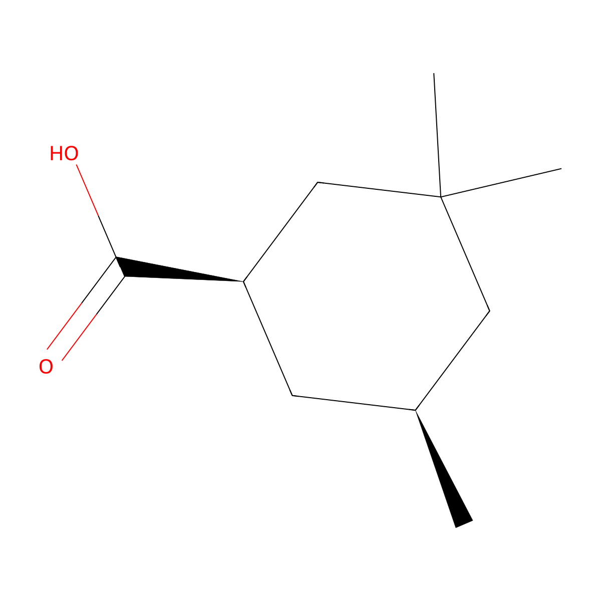rac-(1R,5S)-3,3,5-trimethylcyclohexane-1-carboxylic acid molecular structure, CAS 56933-45-0