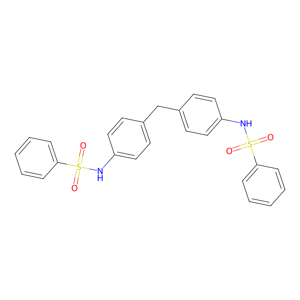 N-[4-[[4-(benzenesulfonamido)phenyl]methyl]phenyl]benzenesulfonamide molecular structure, CAS 56934-07-7