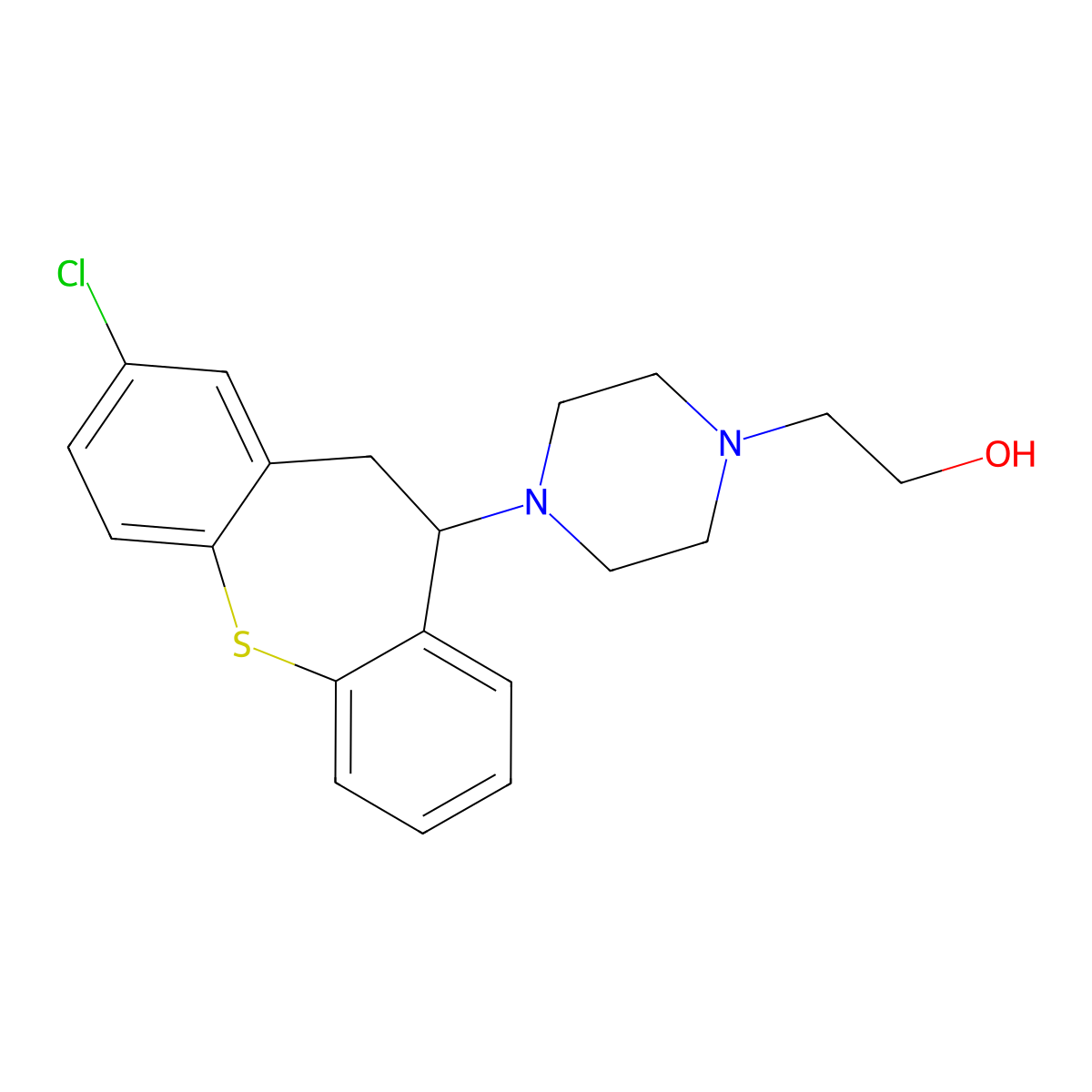 4-(2-Chloro-10,11-dihydrodibenzo(b,f)thiepin-10-yl)-1-piperazineethanol molecular structure, CAS 56934-18-0