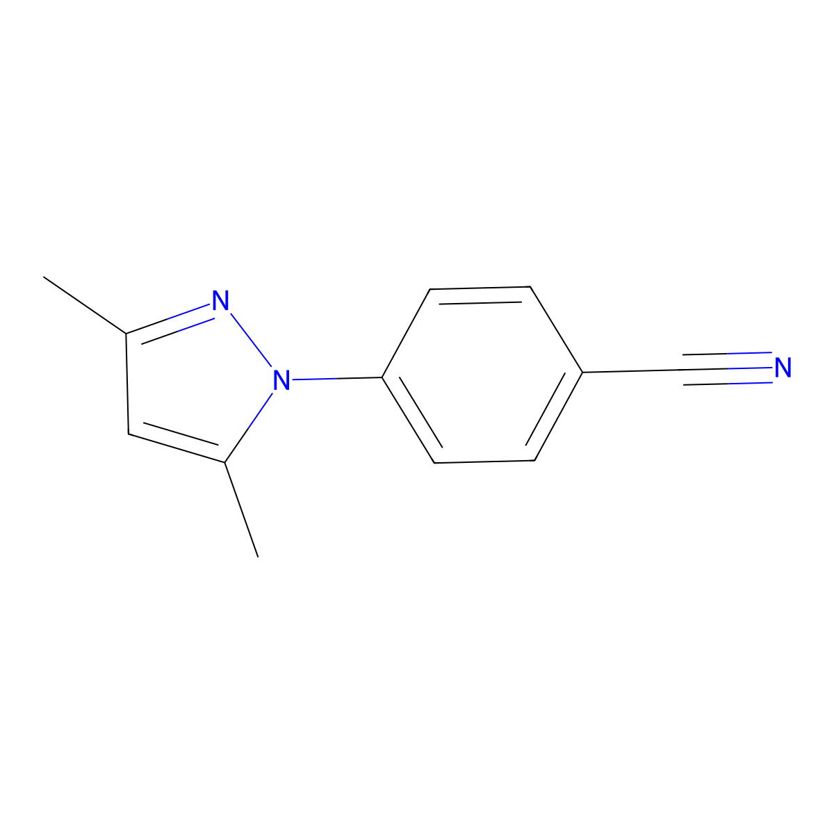 4-(3,5-Dimethyl-1H-pyrazol-1-yl)benzonitrile molecular structure, CAS 56935-79-6