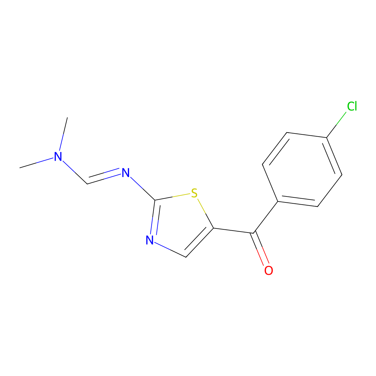 N'-[5-(4-chlorobenzoyl)-1,3-thiazol-2-yl]-N,N-dimethyliminoformamide molecular structure, CAS 569350-52-3