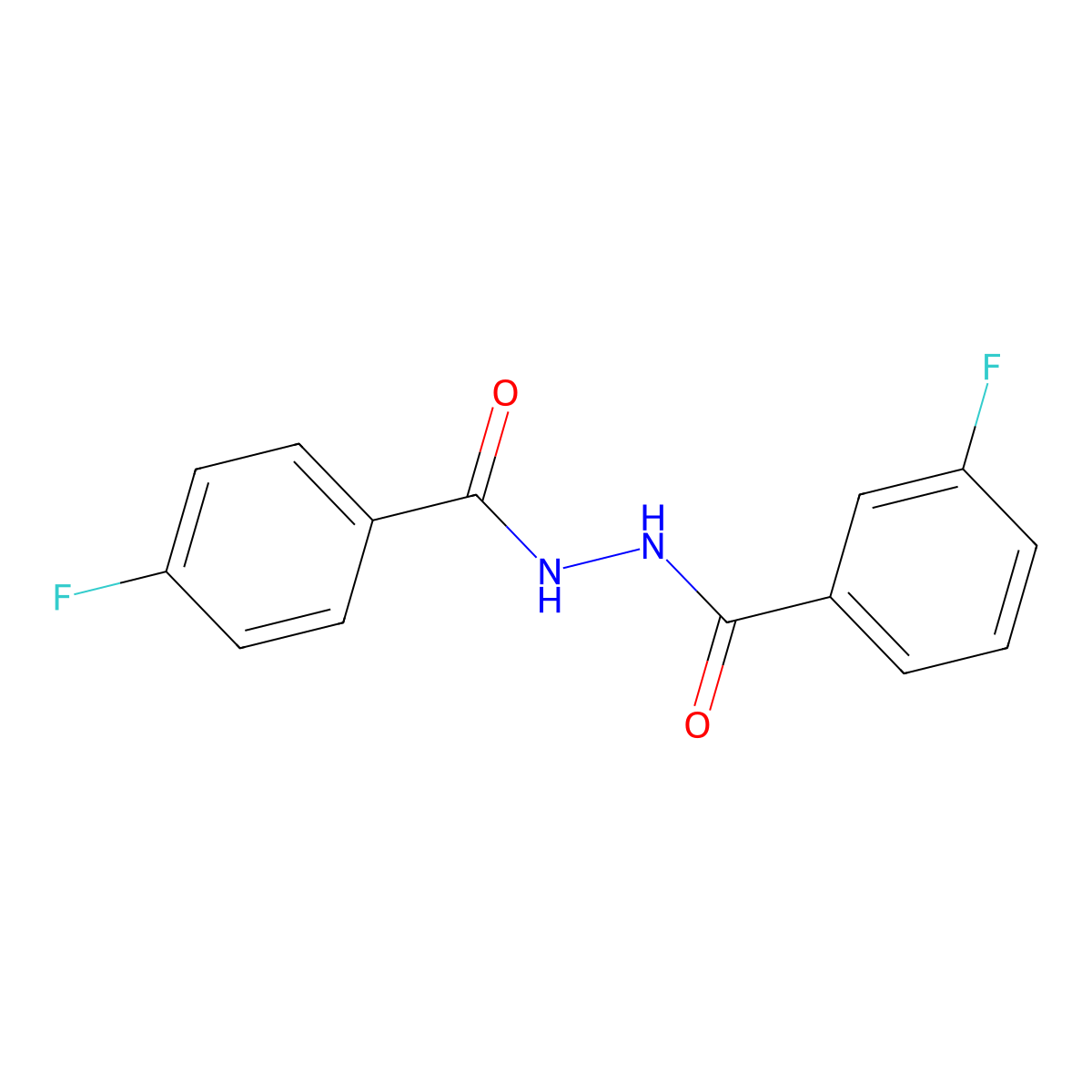 3-fluoro-N'-(4-fluorobenzoyl)benzohydrazide molecular structure, CAS 569364-85-8