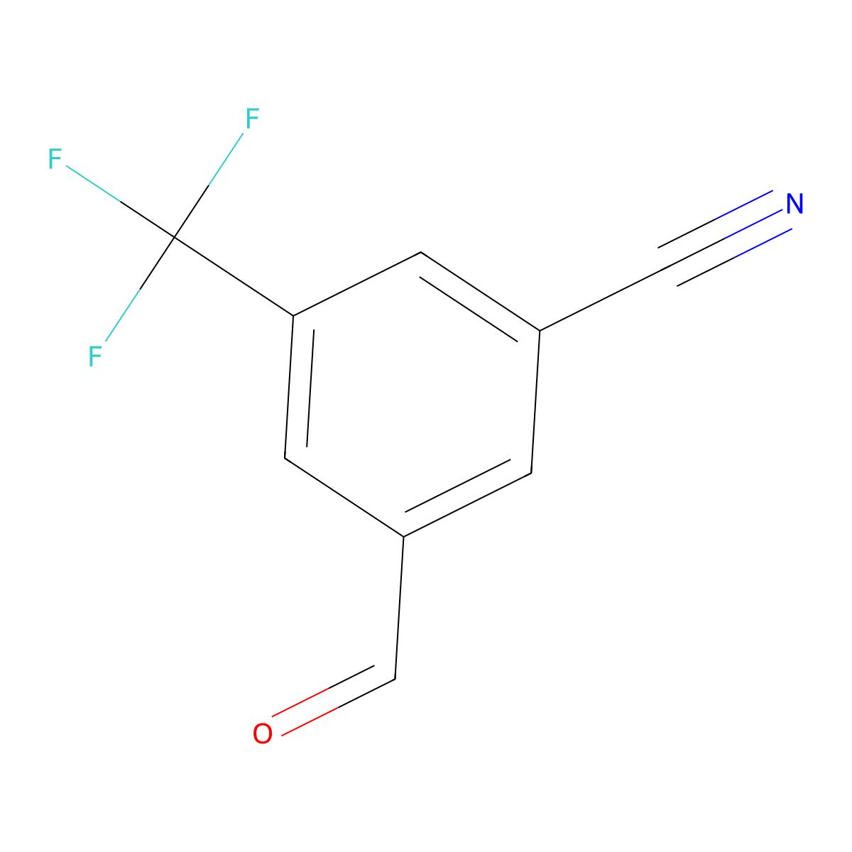 3-Formyl-5-(trifluoromethyl)benzonitrile molecular structure, CAS 569370-39-4