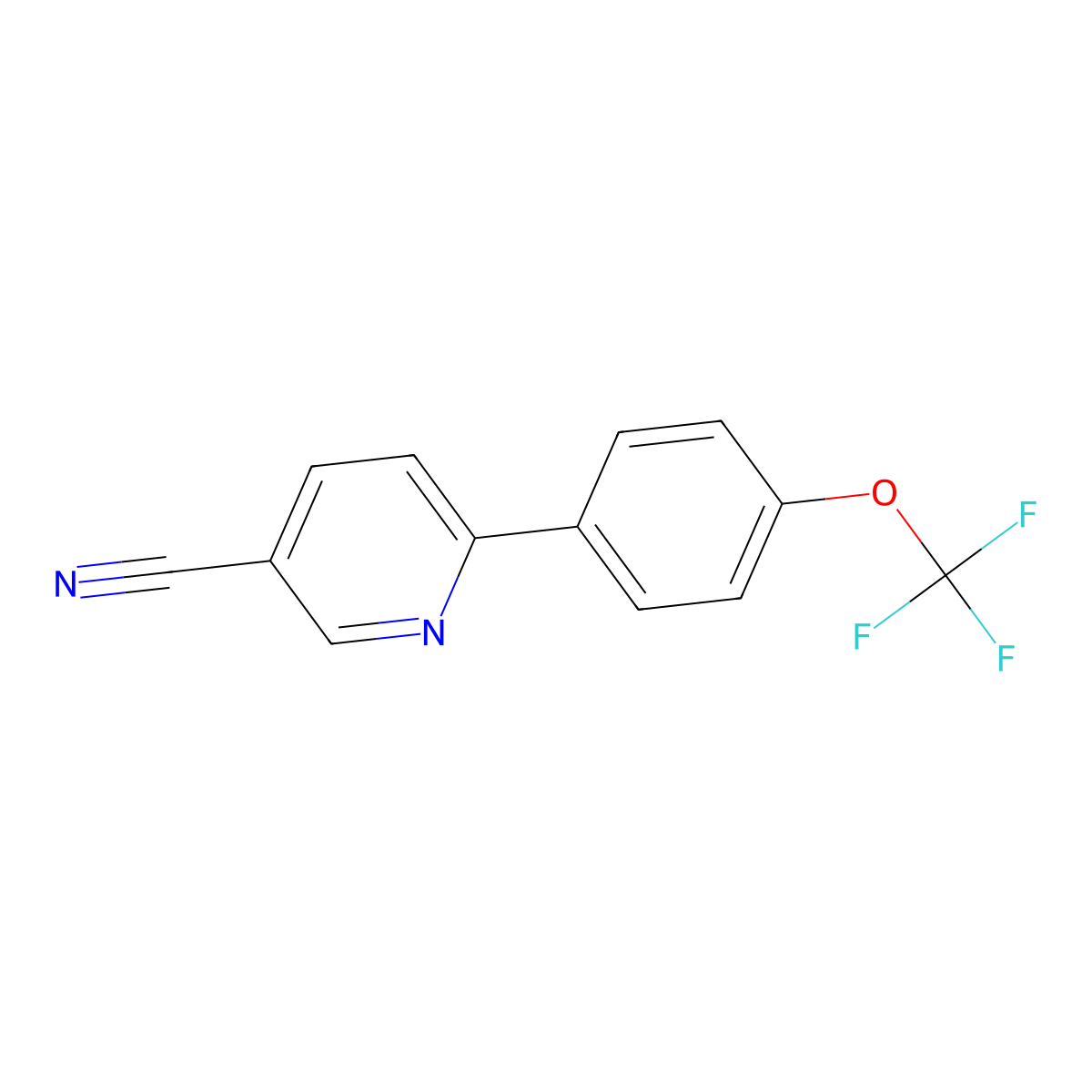 6-(4-(Trifluoromethoxy)phenyl)nicotinonitrile molecular structure, CAS 569372-31-2