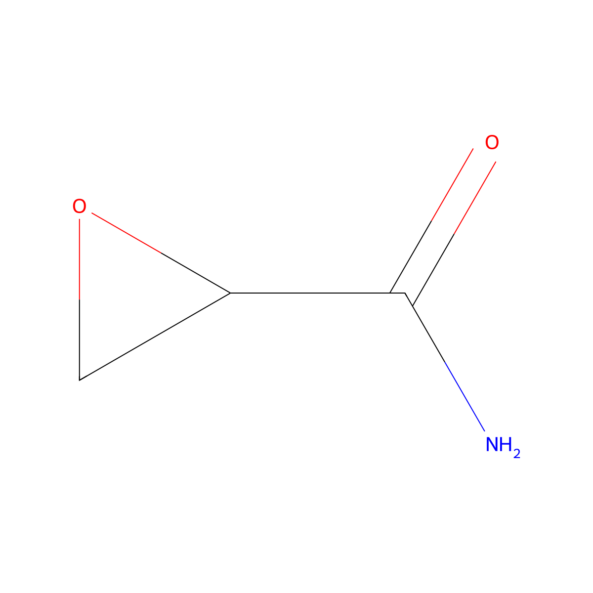 Glycidamide molecular structure, CAS 5694-00-8