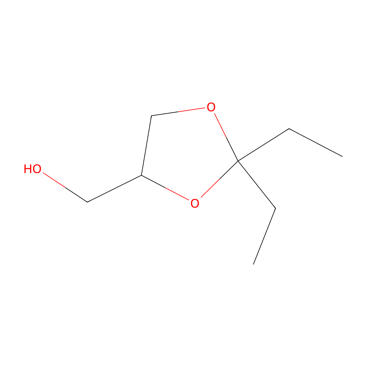 2,2-Diethyl-1,3-dioxolane-4-methanol molecular structure, CAS 5694-80-4