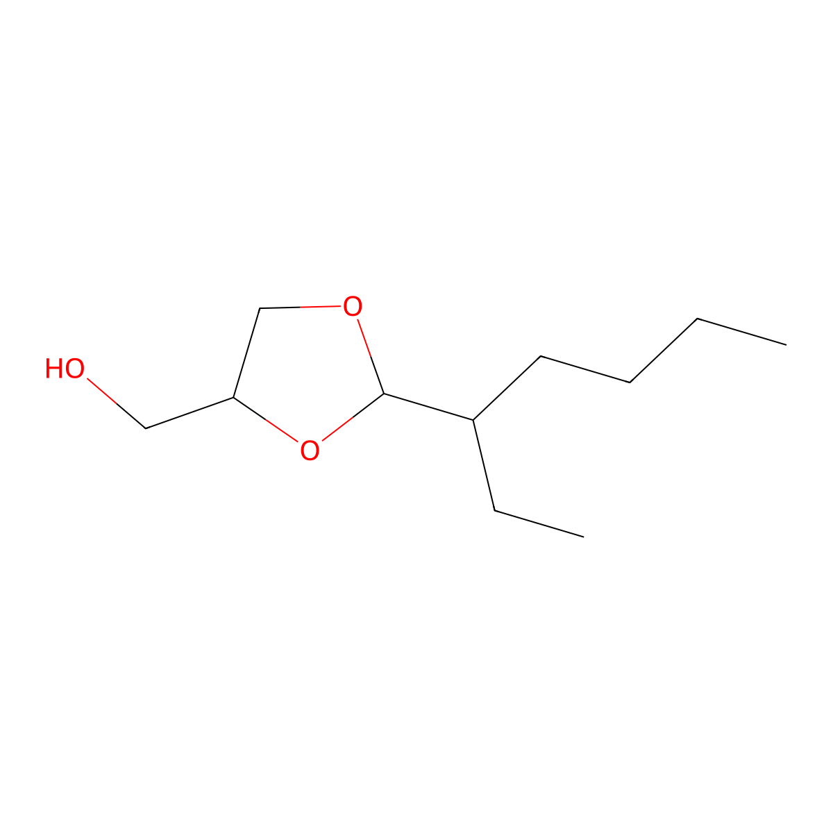 2-(1-Ethylpentyl)-1,3-dioxolane-4-methanol molecular structure, CAS 5694-85-9