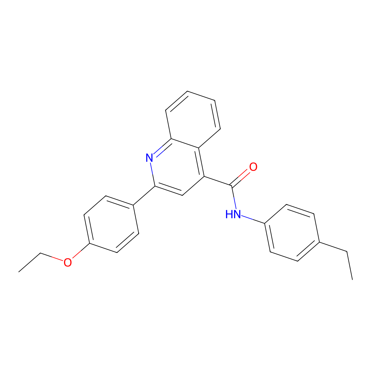 2-(4-ethoxyphenyl)-N-(4-ethylphenyl)quinoline-4-carboxamide molecular structure, CAS 5694-90-6