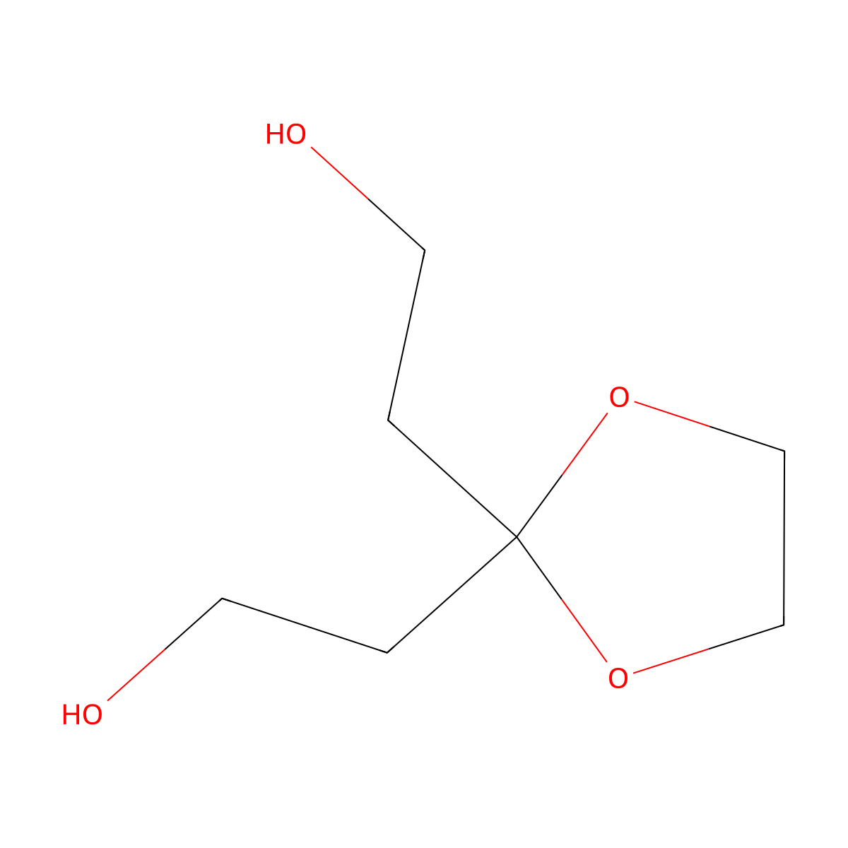 2-(2-(2-Hydroxyethyl)-1,3-dioxolan-2-yl)ethan-1-ol molecular structure, CAS 5694-95-1