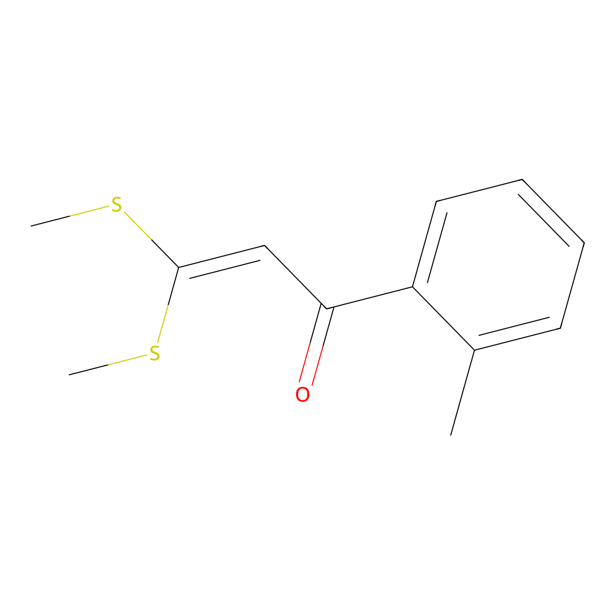 1-(2-Methylphenyl)-3,3-bis(methylsulfanyl)prop-2-en-1-one molecular structure, CAS 56944-66-2