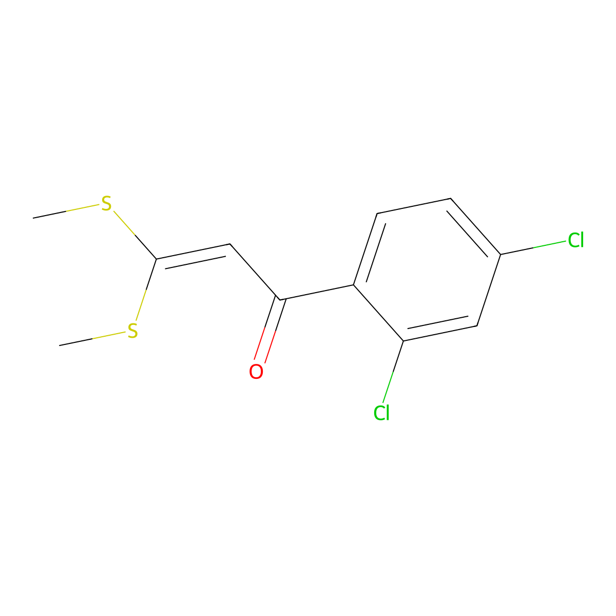 1-(2,4-Dichlorophenyl)-3,3-bis(methylsulfanyl)-2-propen-1-one molecular structure, CAS 56944-69-5