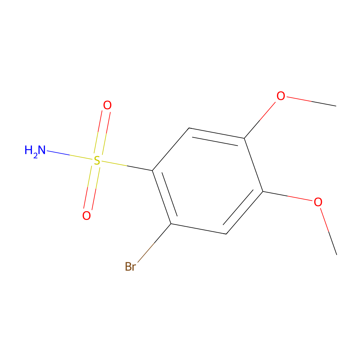 2-Bromo-4,5-dimethoxybenzenesulfonamide molecular structure, CAS 56948-10-8