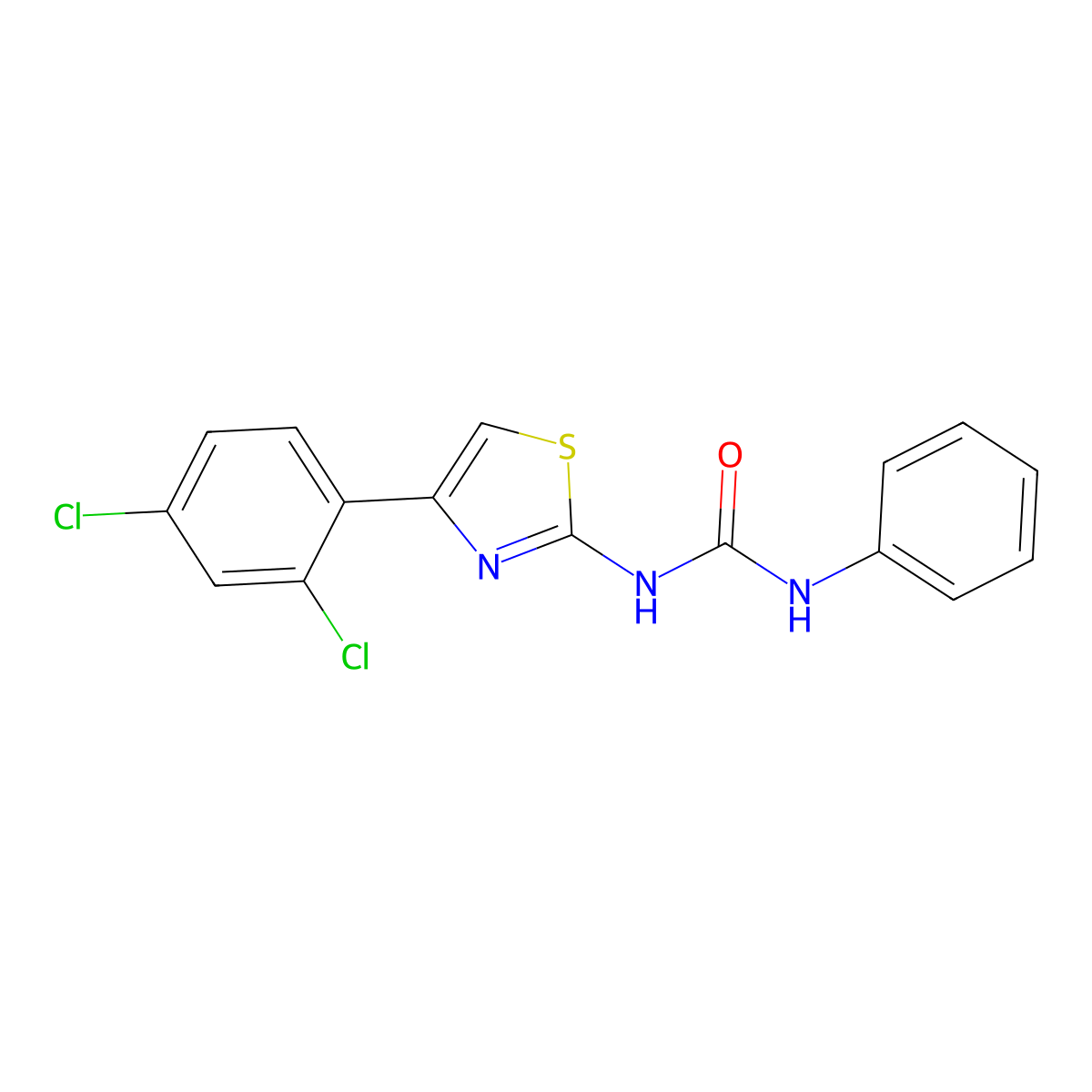 1-[4-(2,4-Dichlorophenyl)-1,3-thiazol-2-yl]-3-phenylurea molecular structure, CAS 5695-15-8
