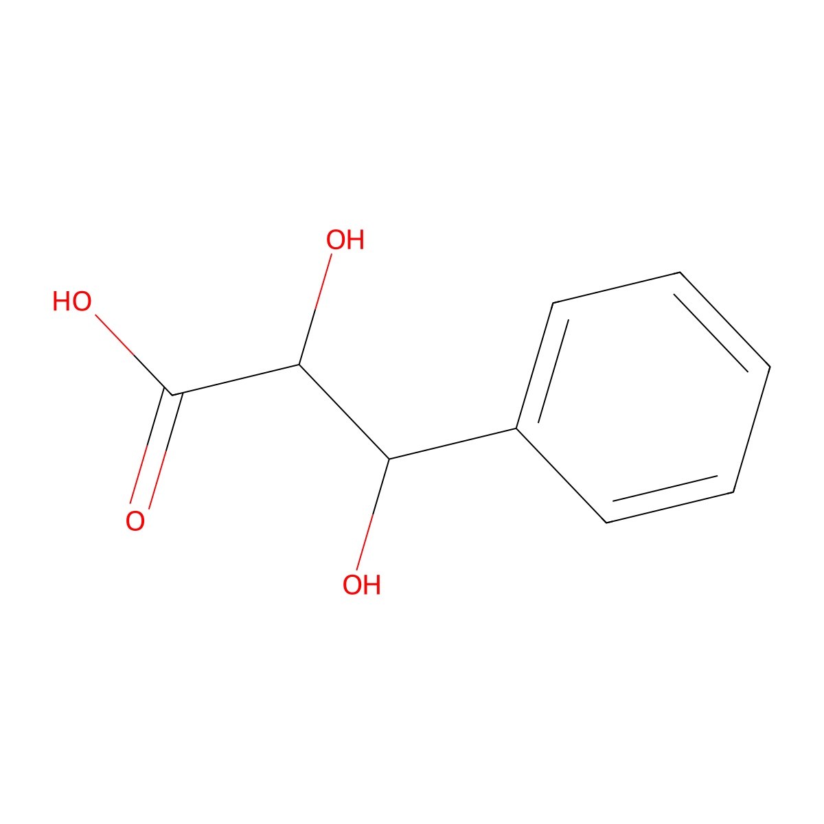2,3-Dihydroxy-3-phenylpropanoic acid molecular structure, CAS 5695-95-4