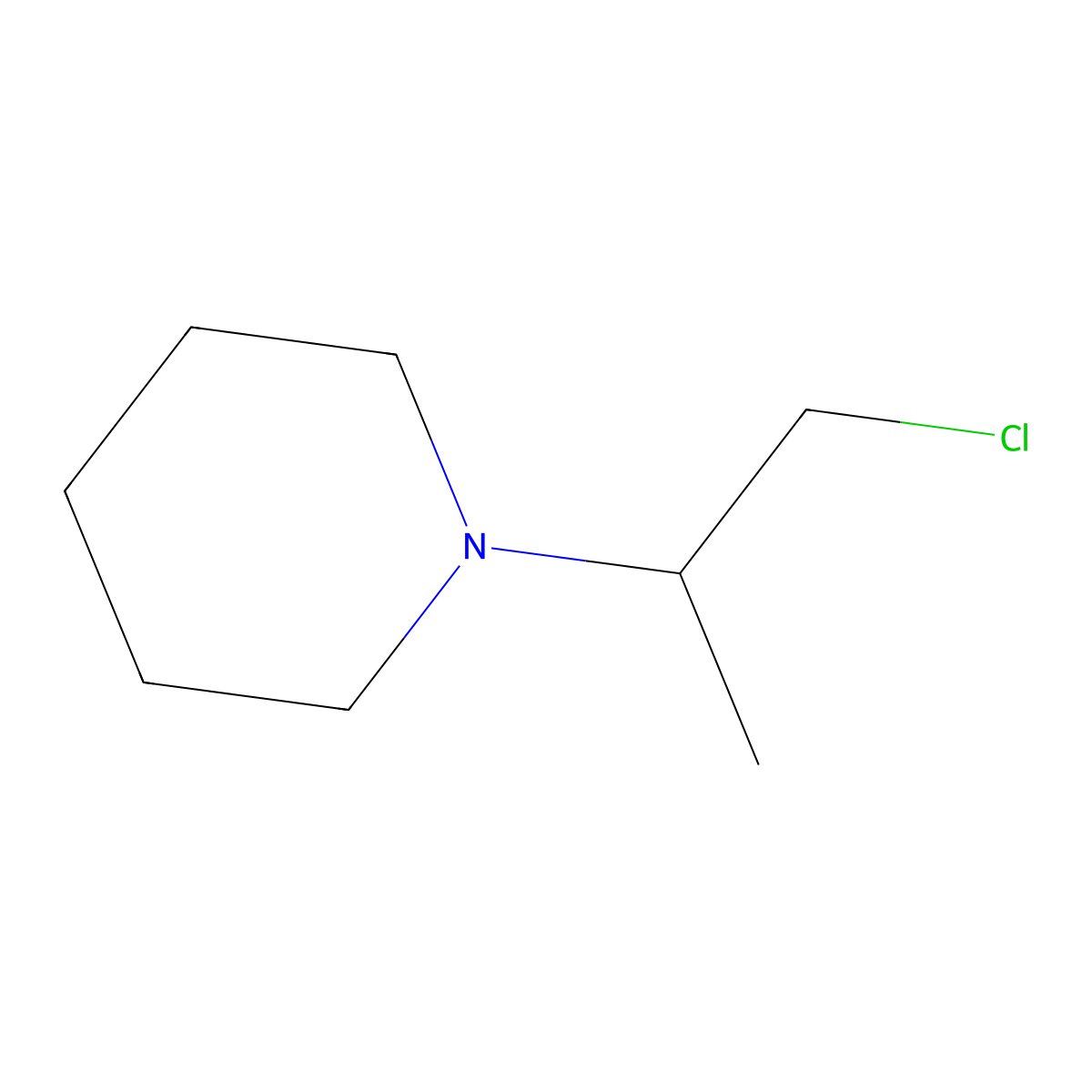 1-(1-Chloropropan-2-yl)piperidine molecular structure, CAS 56953-71-0