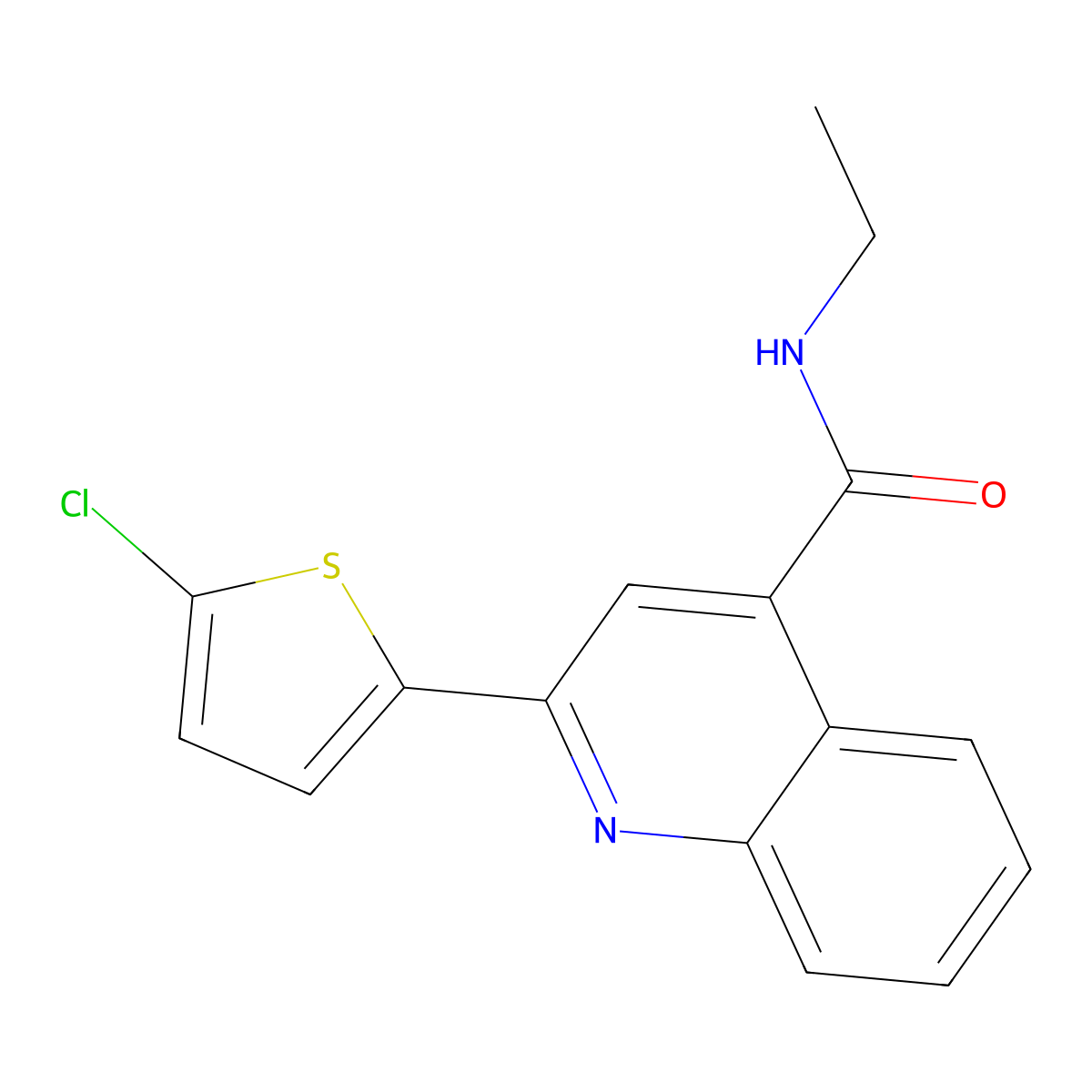 2-(5-chlorothiophen-2-yl)-N-ethylquinoline-4-carboxamide molecular structure, CAS 5696-18-4